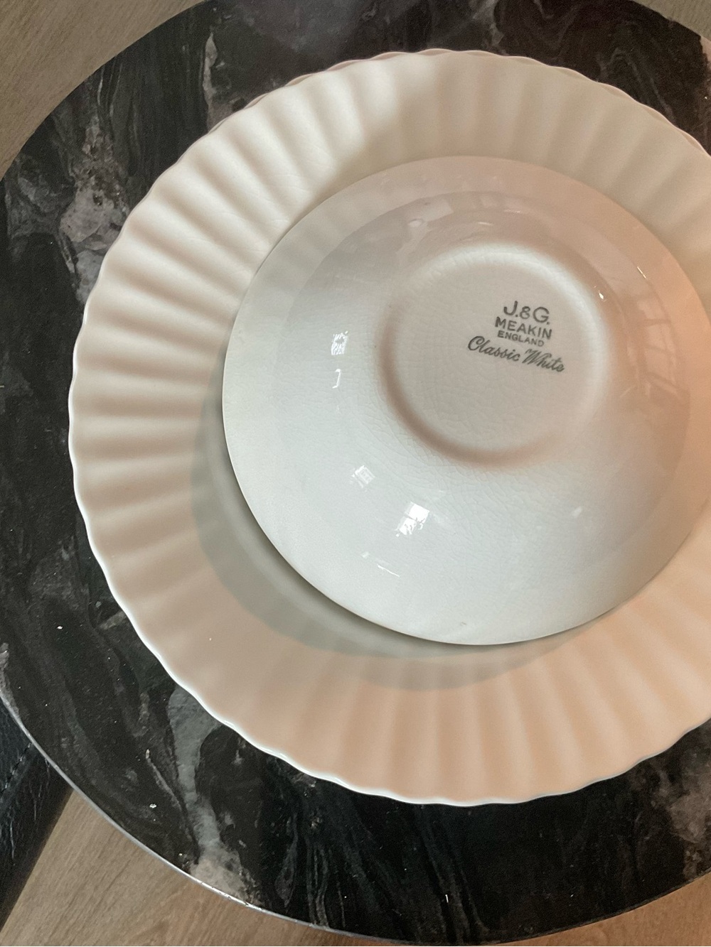 J&G Meakin Classic White Fluted Dinner Plate - White